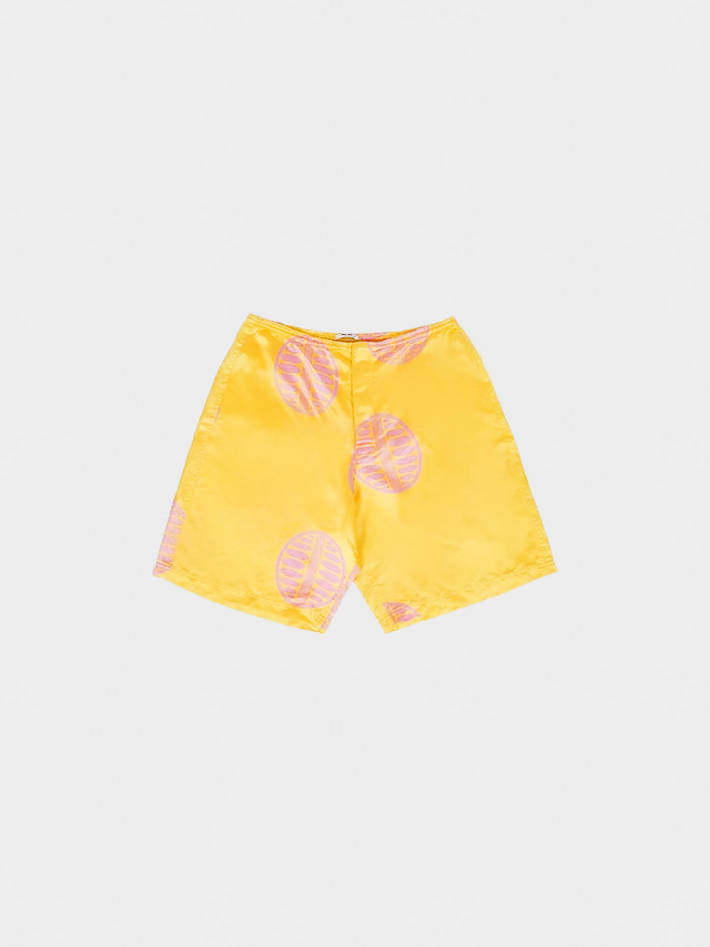 Miu Miu SS 2003 Runway Yellow Printed Silk Shorts