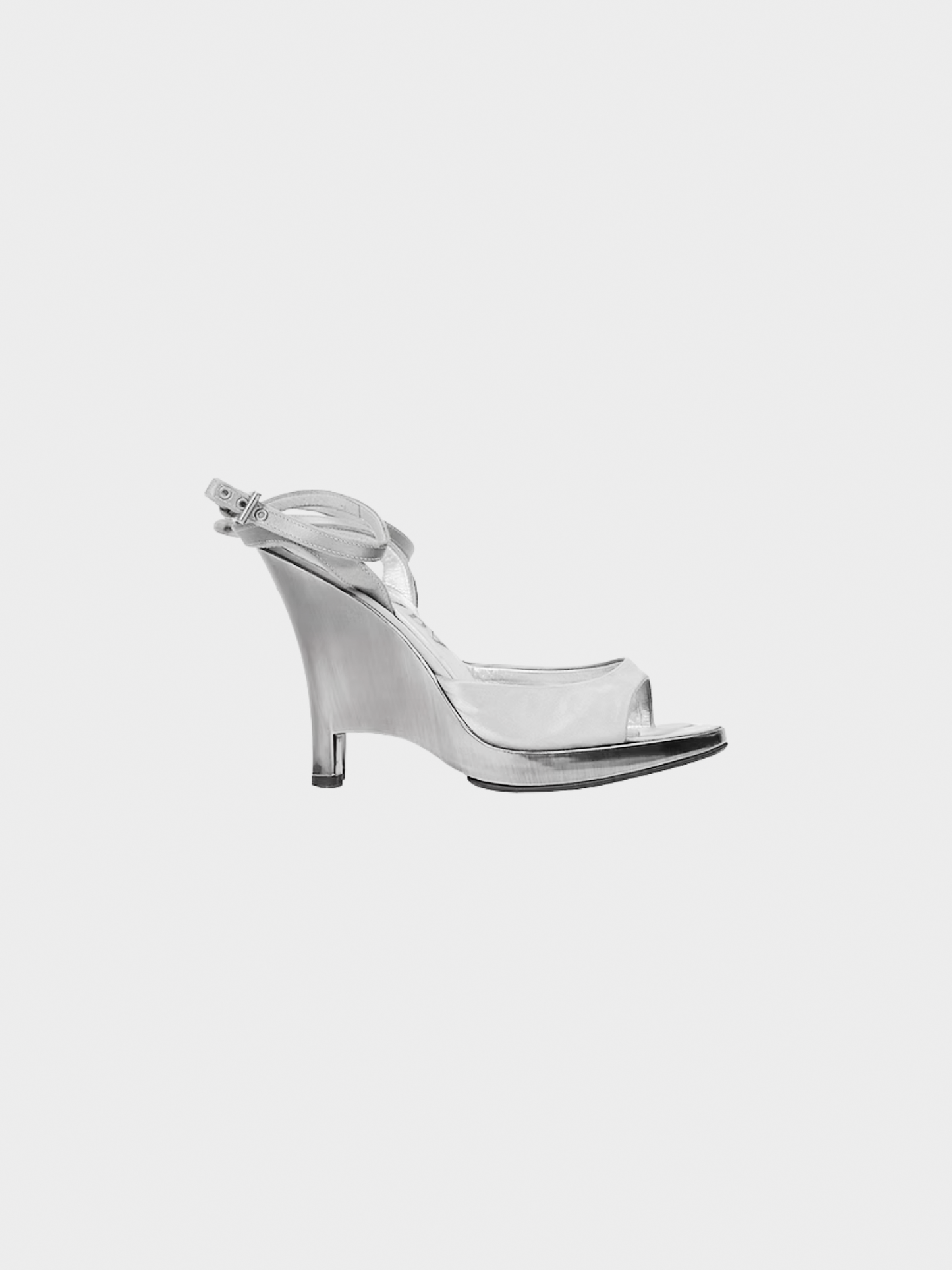 Prada SS 1998 Silver Metal Heels