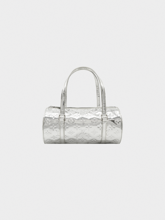 Louis Vuitton FW 2006-2007 Silver Patent Leather Papillon Bag