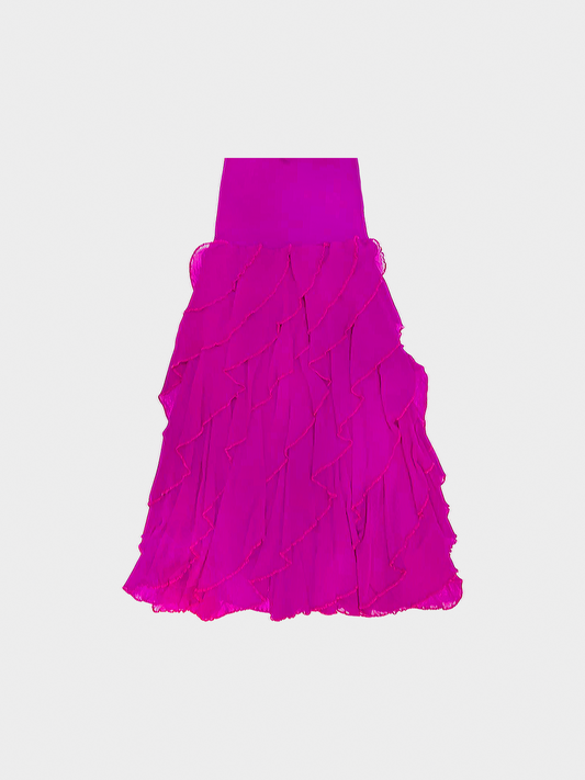 Jean Paul Gaultier 1990s-2000s Rare Soleil Ruffled Mesh Skirt