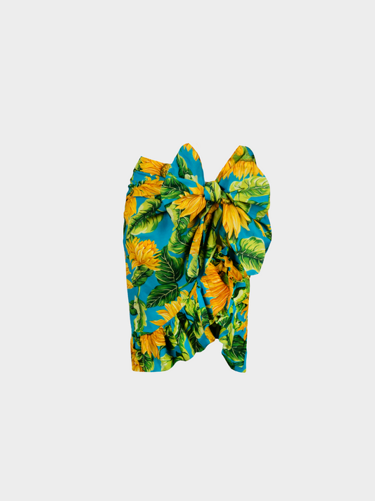Christian Dior 2000s Multicoloured Sunflower Print Pareo Skirt