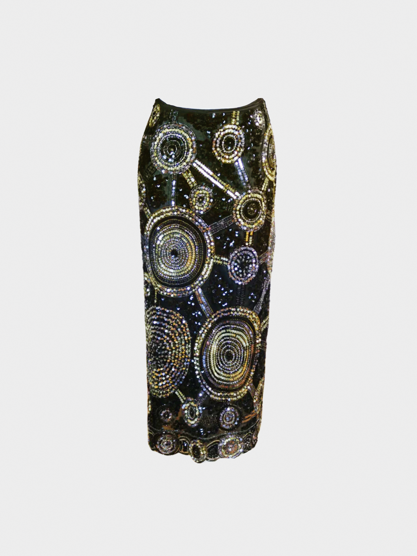 Valentino 2000s Rare Black Mesh Embellished Skirt