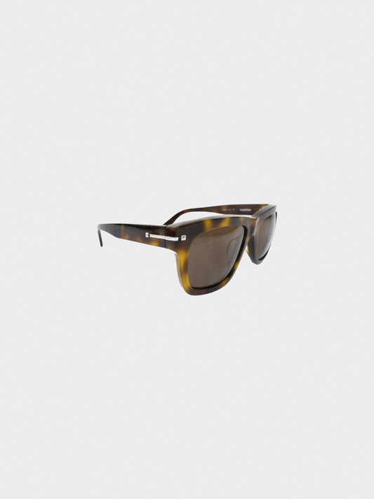 Valentino 2000s Brown Tortoiseshell Sunglasses
