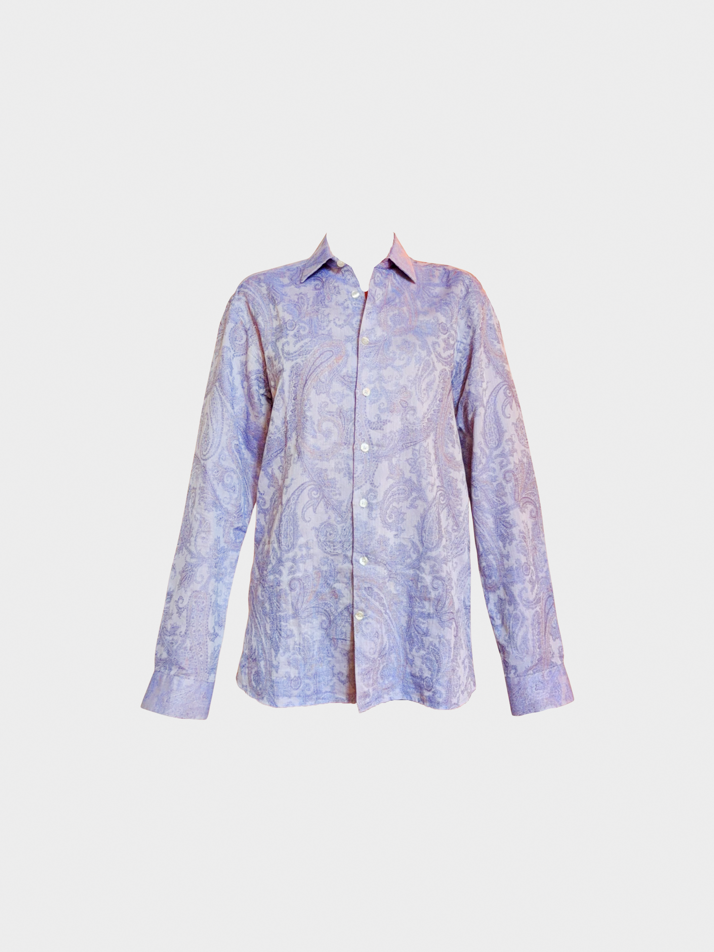 Etro 2000s Purple Paisley Button Down