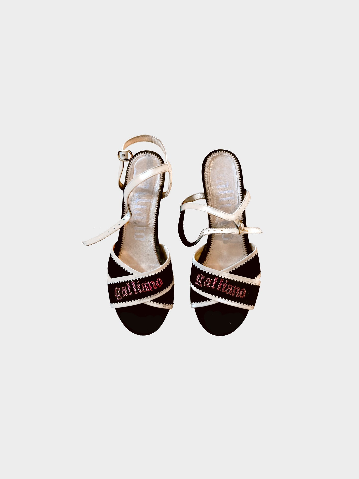 John Galliano Early 2000s Embellished Strappy Wedge Sandals