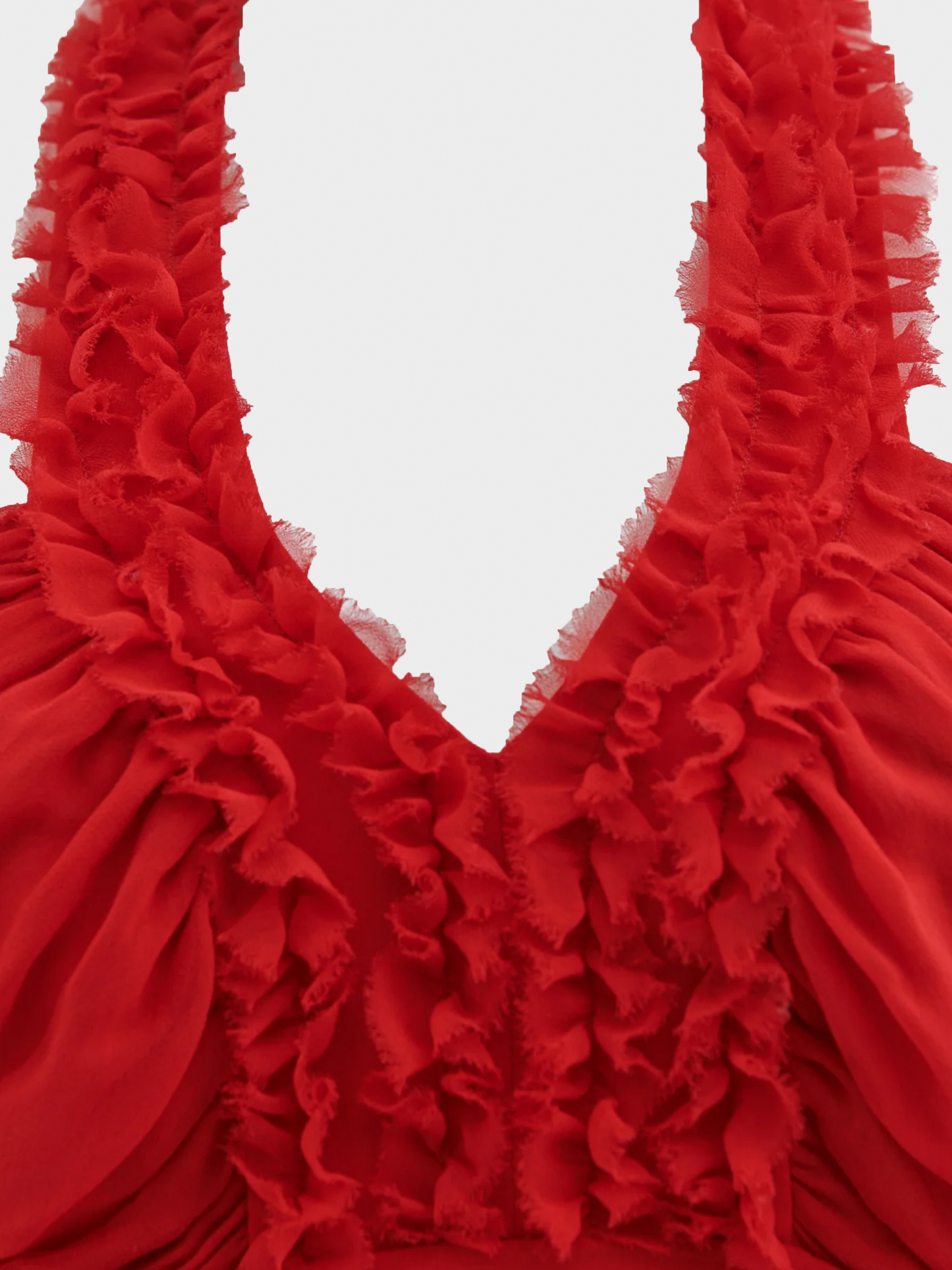 Valentino SS 2007 Red Halter Neck Chiffon Cocktail Dress