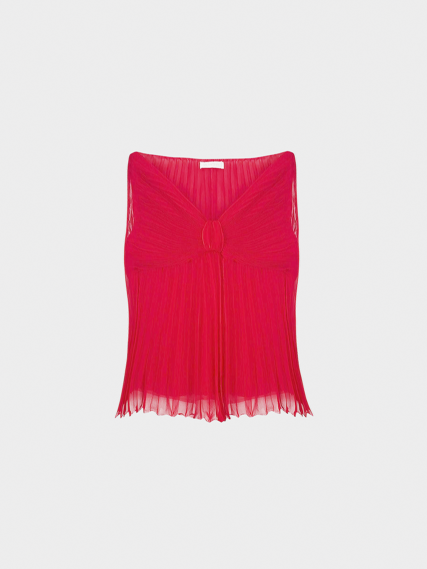 Valentino 2007 Red Pleated Silk Top