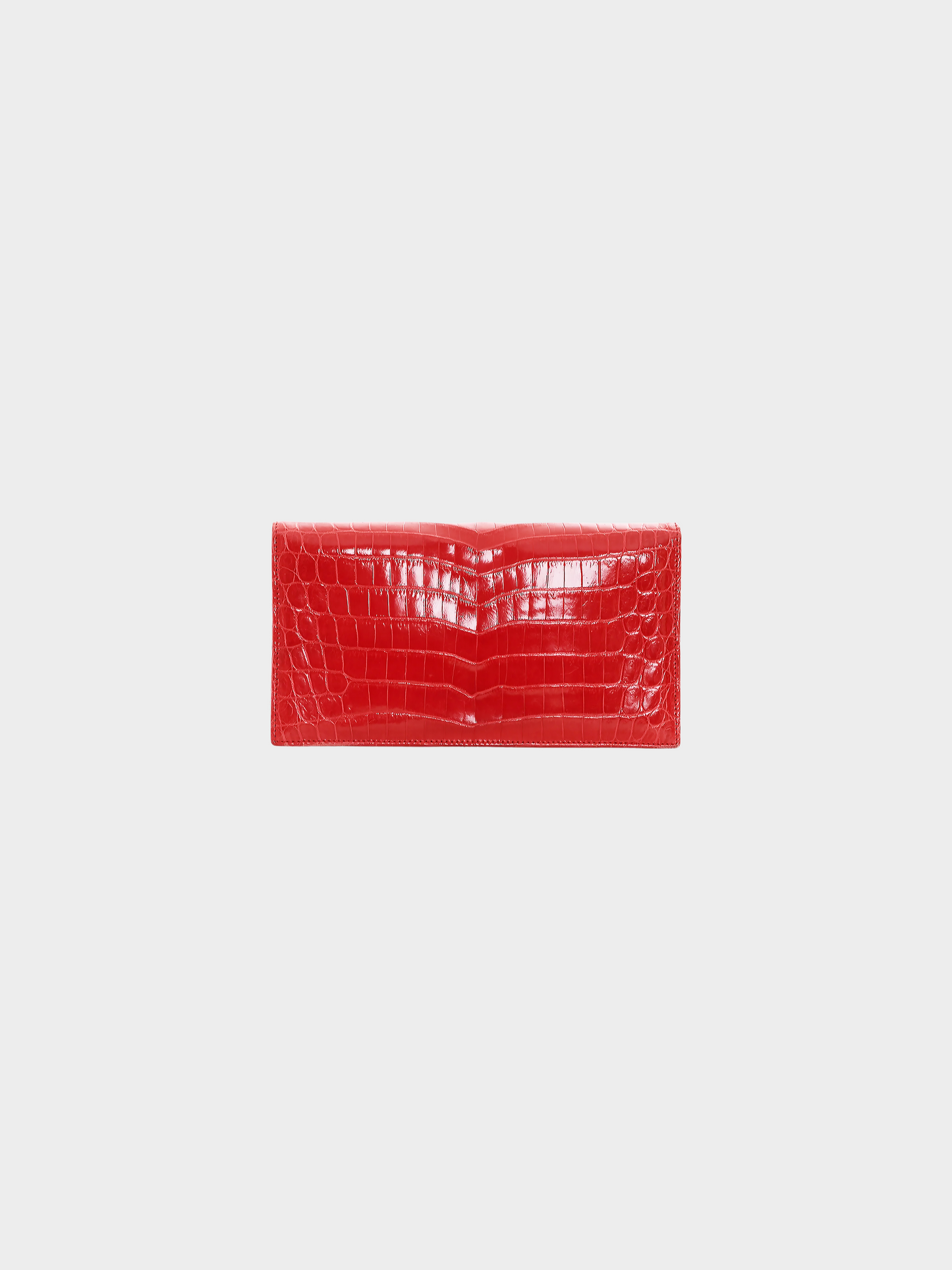Valentino 2000s Red Butterfly Embellished Crocodile Clutch Bag