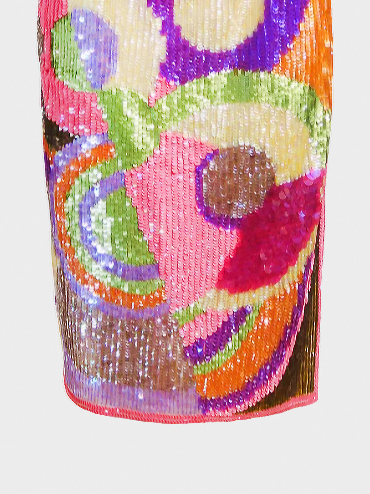 Valentino 2000s Multicolor Abstract Sequin Skirt