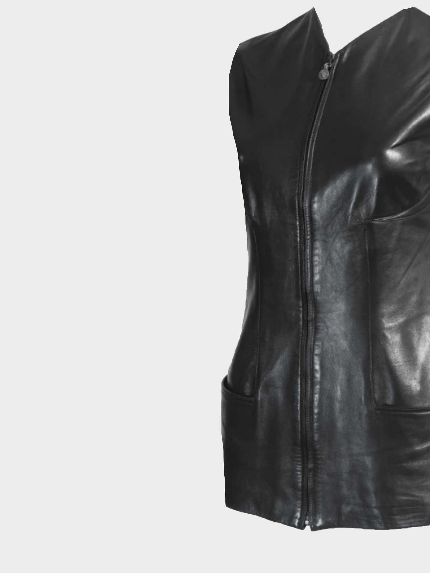 Gianni Versace 1990s Black Lambskin Leather Top