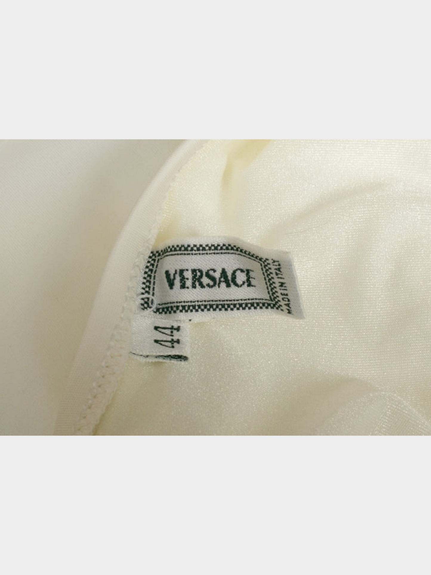 Versace 2000s White Floral Bustier Bodysuit Top