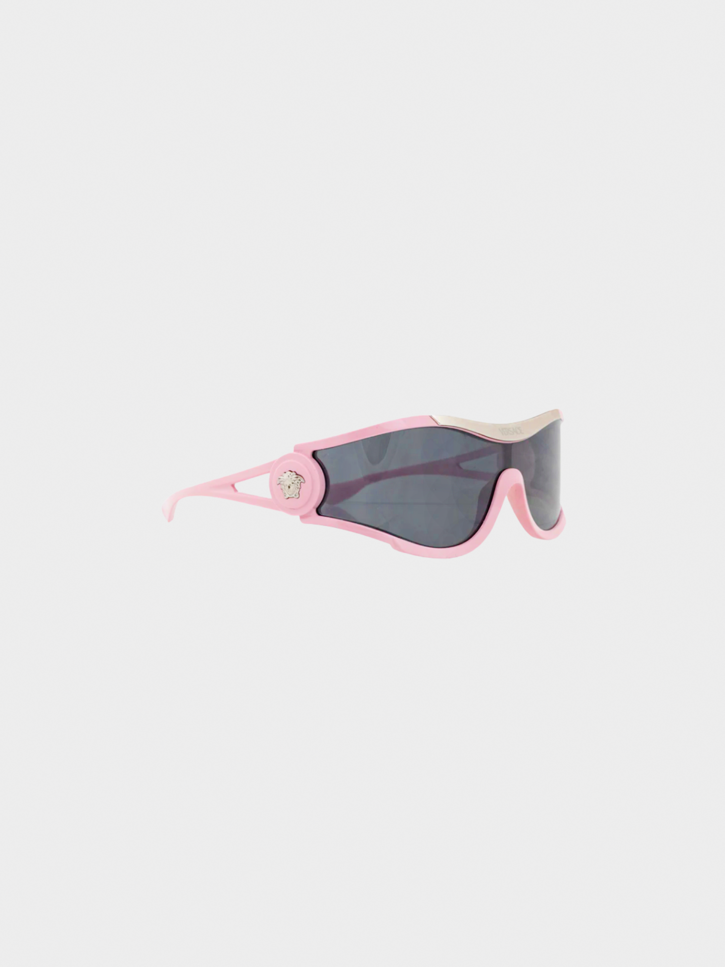 Versace SS 2024 Pink Medusa-Logo Shield Sunglasses
