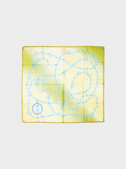Vivienne Westwood 2000s Green Chain Print Silk Scarf
