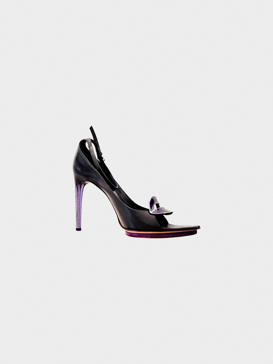 Yves Saint Laurent by Tom Ford SS 2003 Black Leather Lips Heels
