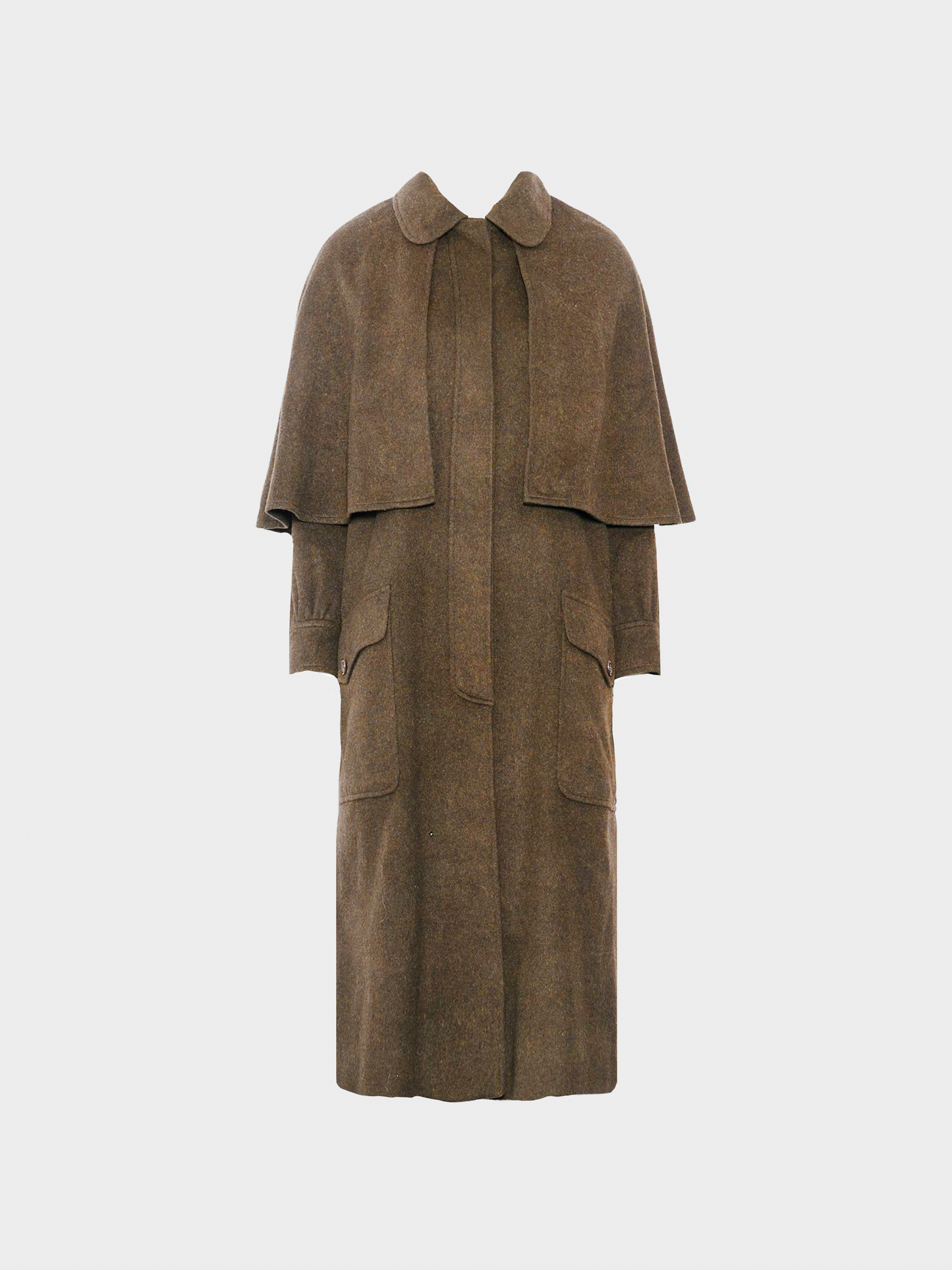 Yves Saint Laurent Rive Gauche 1970s Brown Long Trench Coat