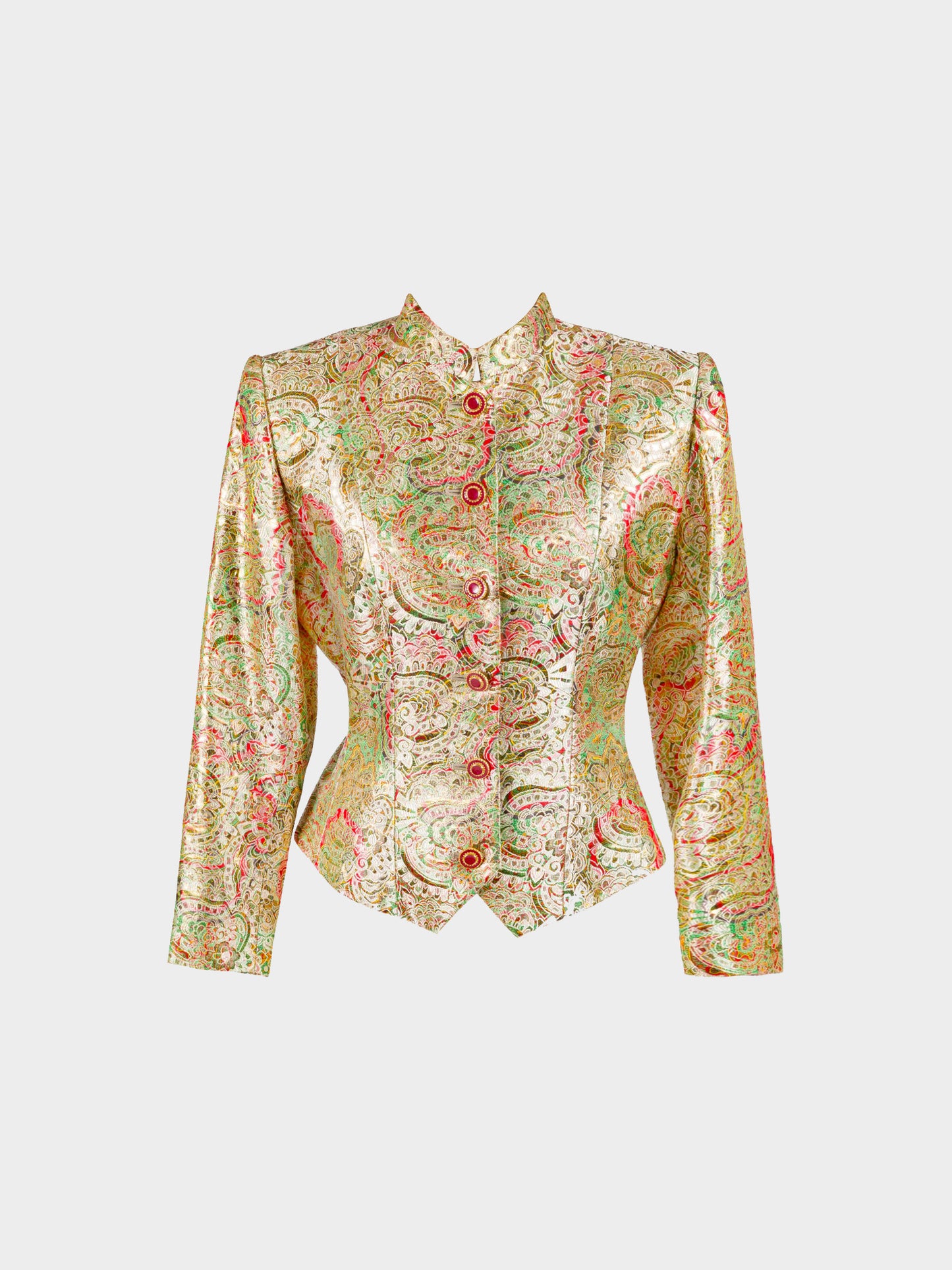 Yves Saint Laurent FW 1991-1992 Variation Metallic Paisley Print Jacket