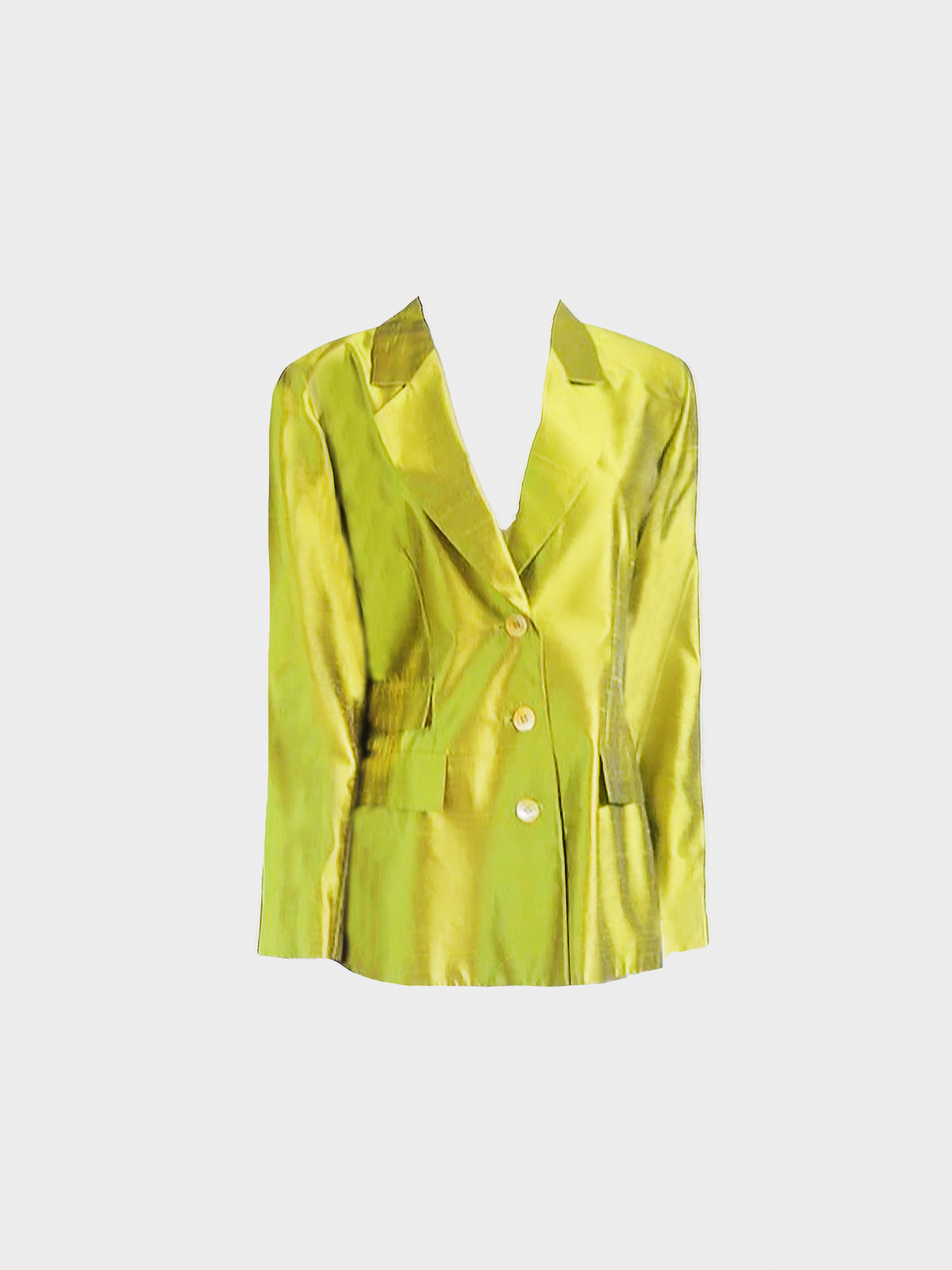 Yves Saint Laurent SS 1999 Yellow Lime Silk Jacket