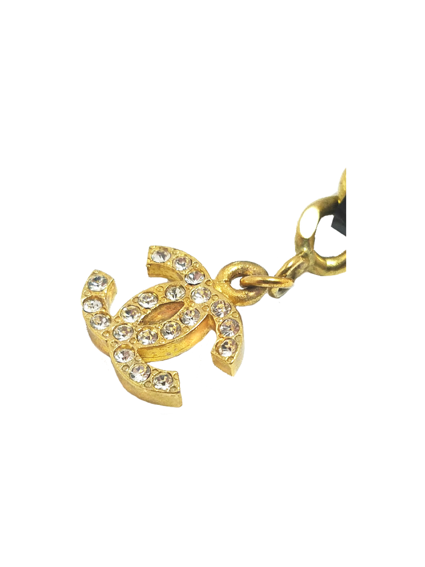 Chanel 2000s Gold Chain Leather Bracelet