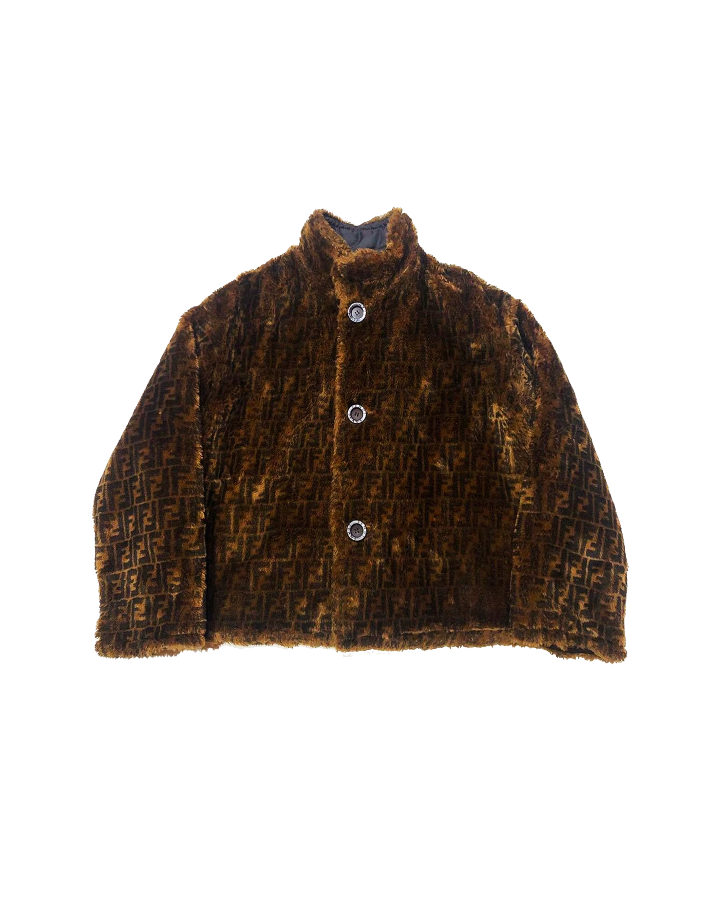 Fendi 1990s Zucca Reversible Nylon Fur Jacket