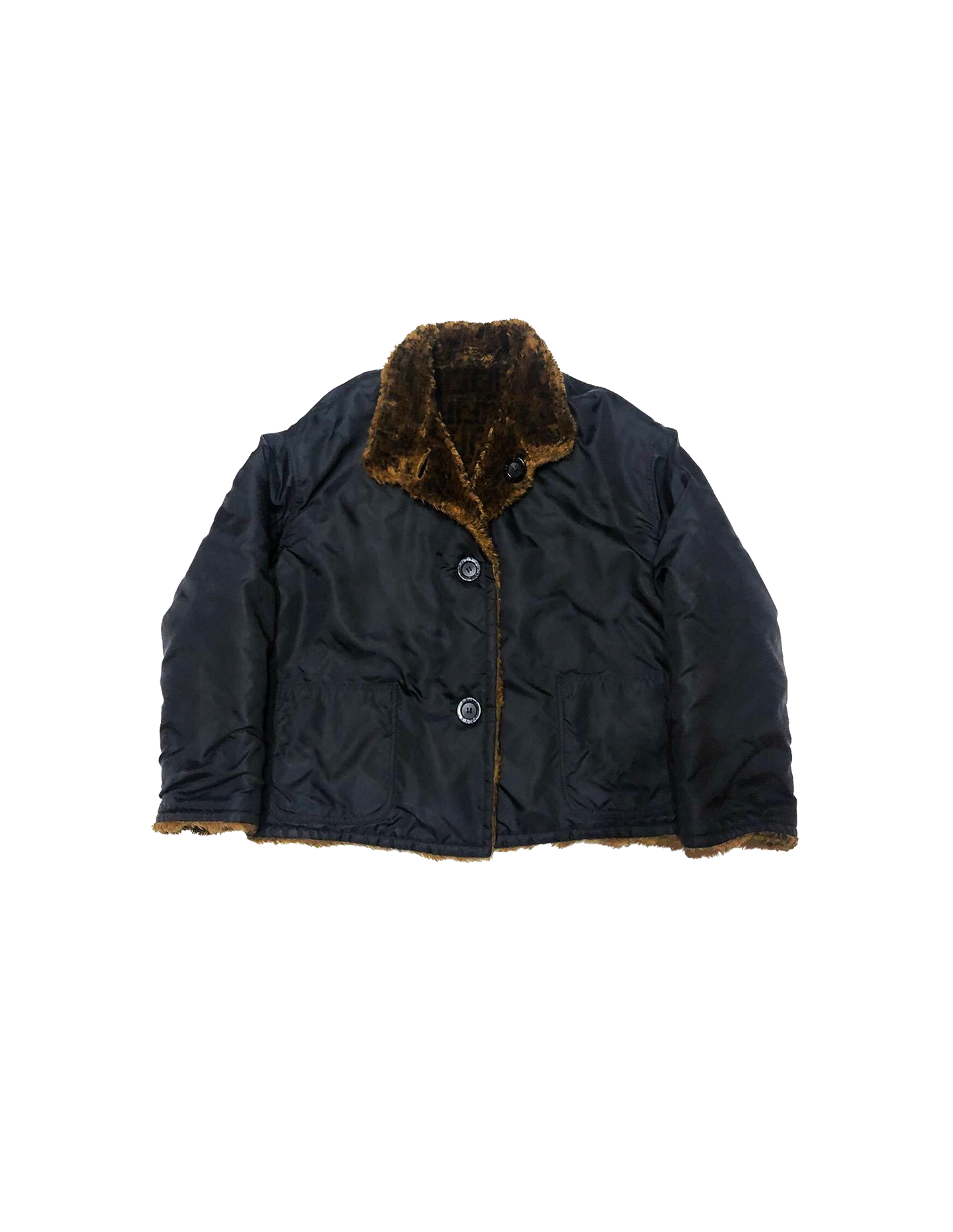 Fendi 1990s Zucca Reversible Nylon Fur Jacket