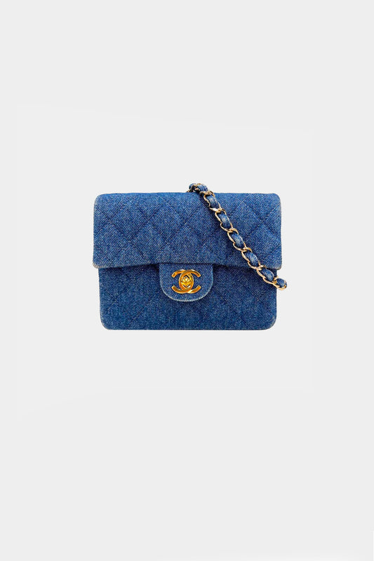 Chanel 1998 Denim Mini Matelasse Shoulder Bag