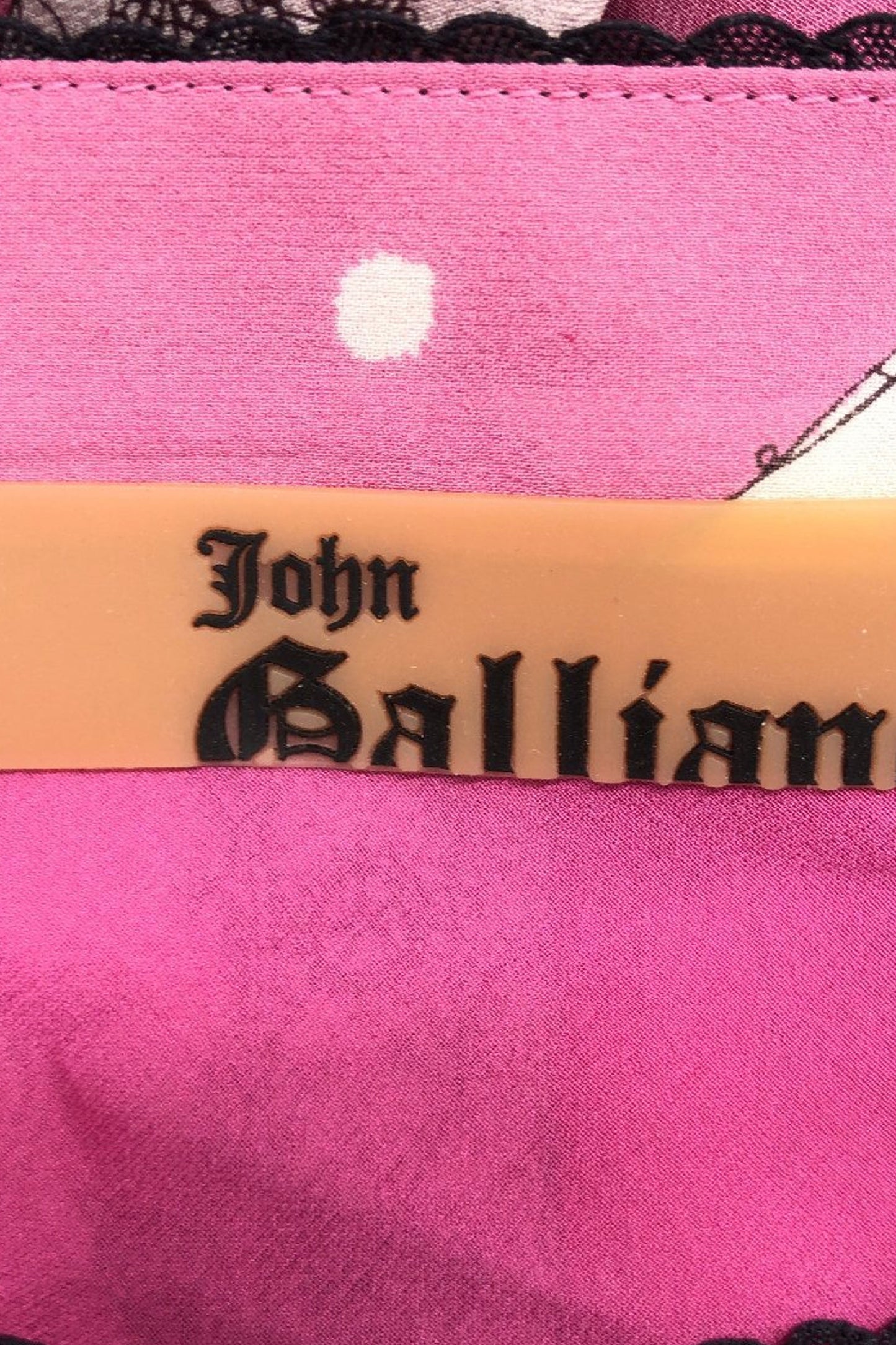 John Galliano SS 2004 Pink Striped Silk Skirt