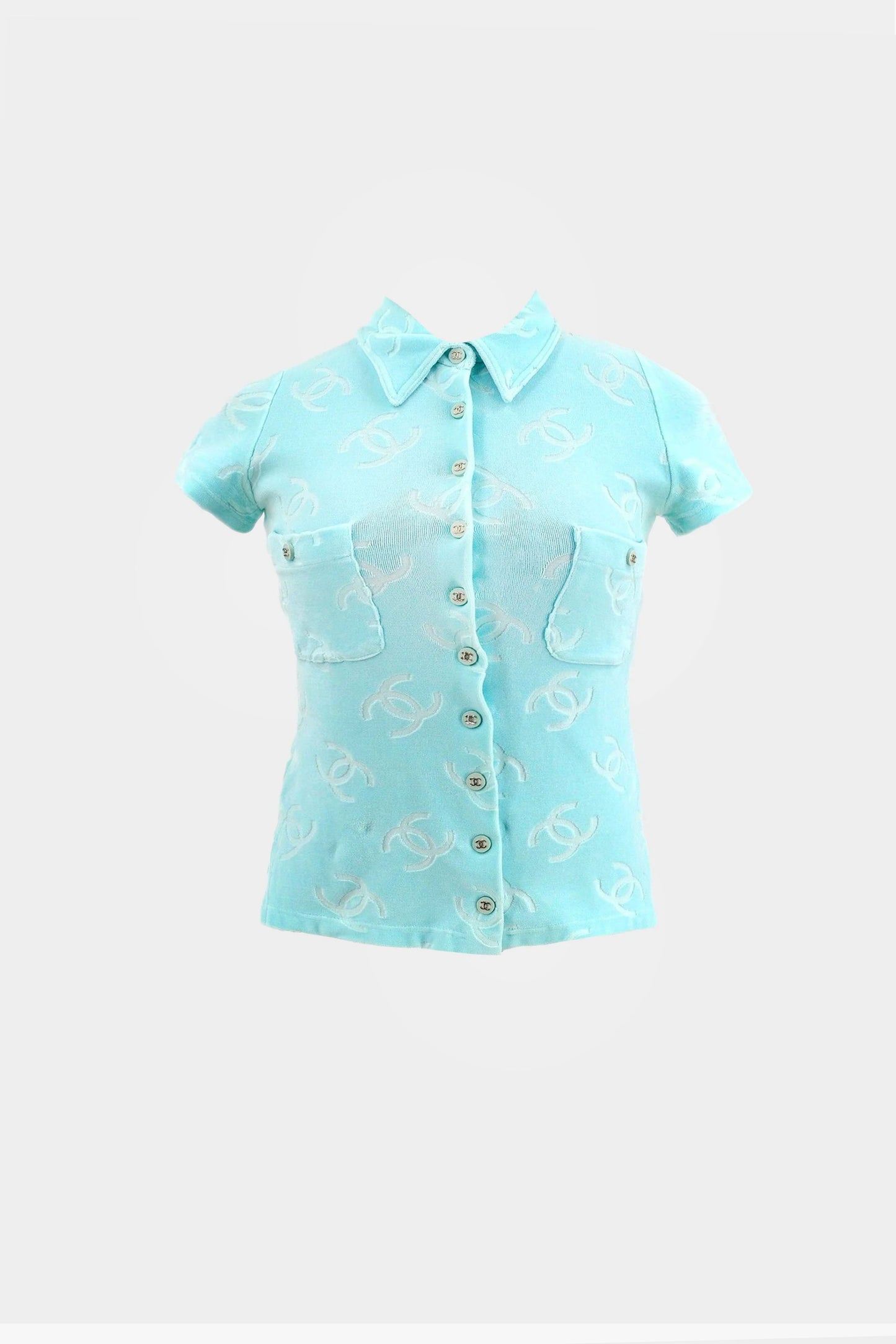 Chanel Spring/Summer 1996 Blue Velour Top