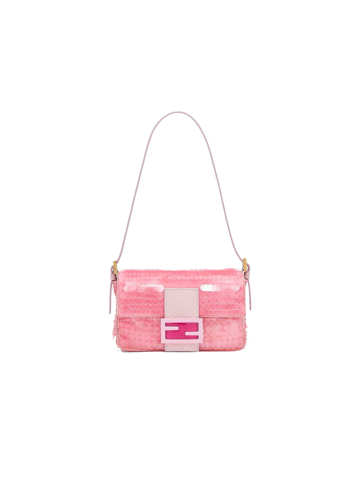 Fendi 2000s Pink Sequin Mini Baguette Rare