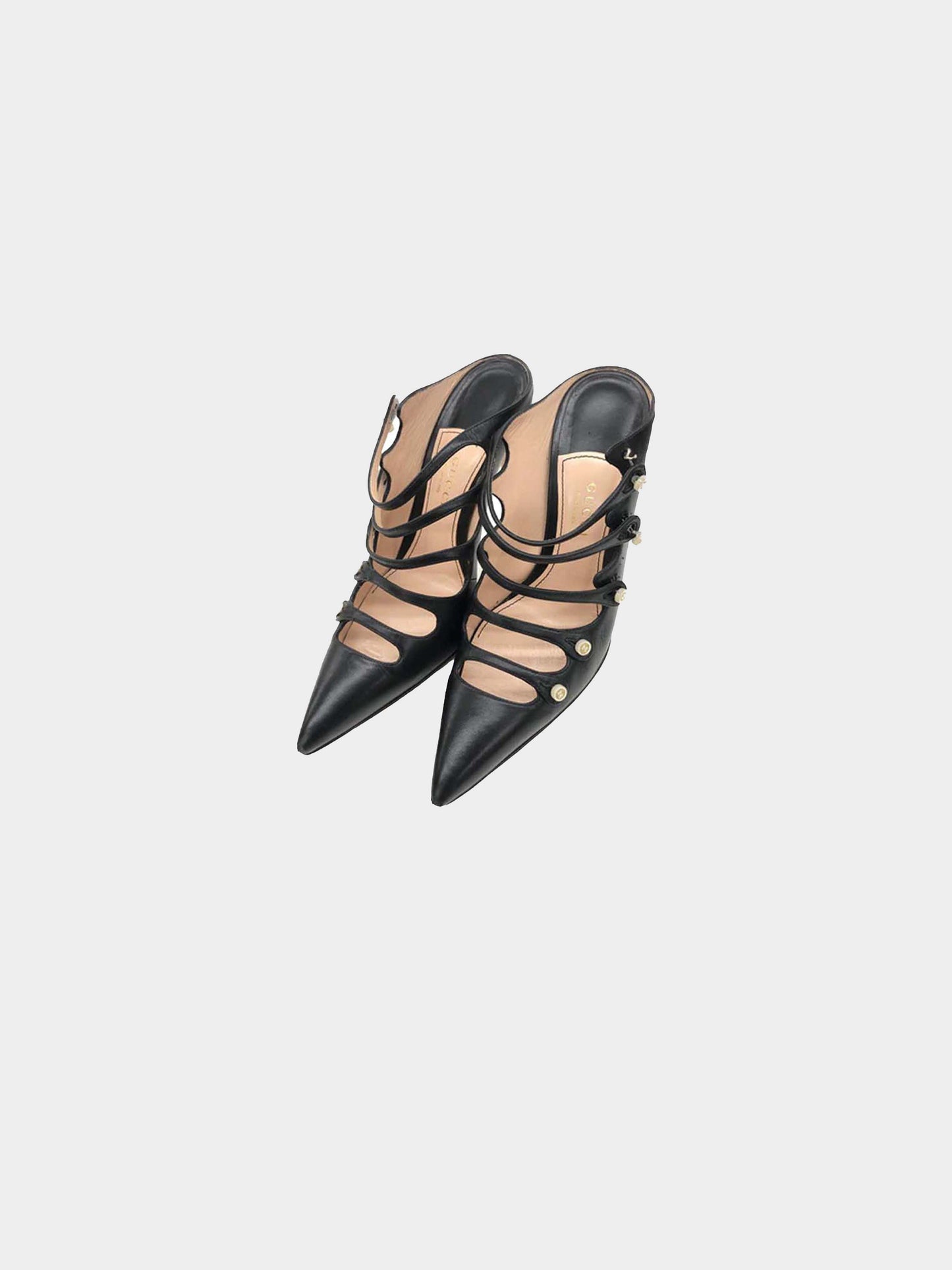 Gucci Spring 2016 Aneta Strappy Pointed Mules