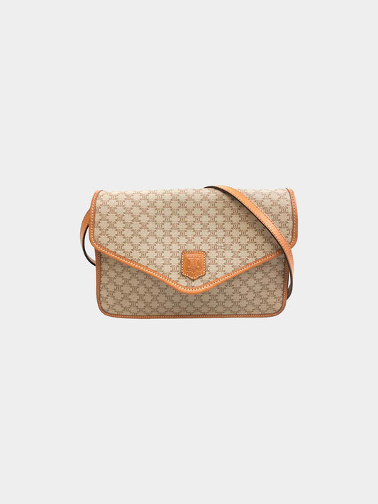 Celine 1990s Triomphe Monogram Shoulder Bag