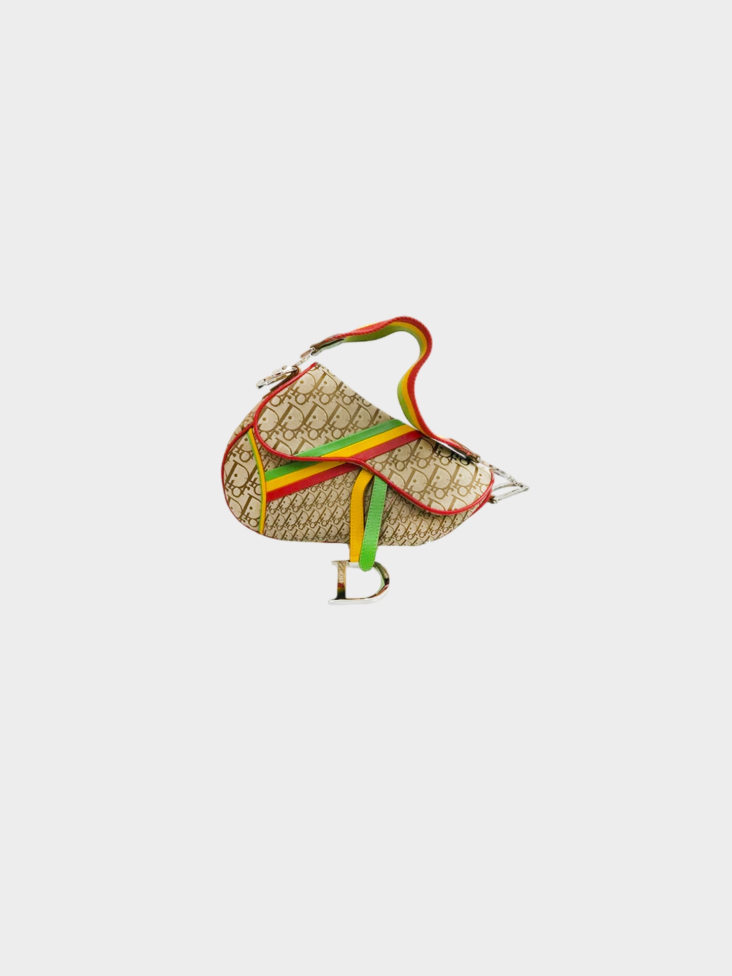 Christian Dior 2004 Rasta Tricolor Saddle Handbag