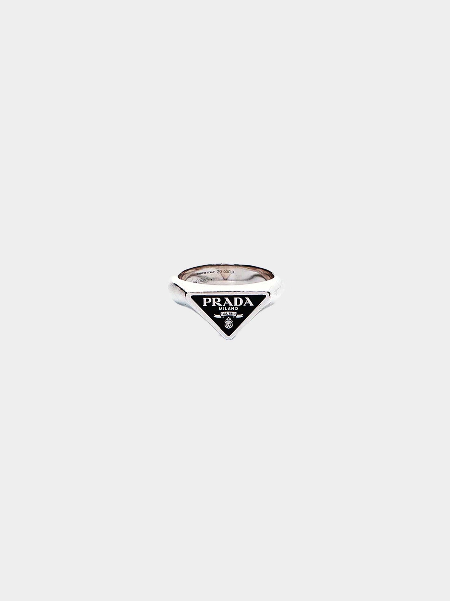 Prada 2010s Triangle Logo Ring