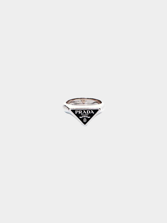Prada 2010s Triangle Logo Ring
