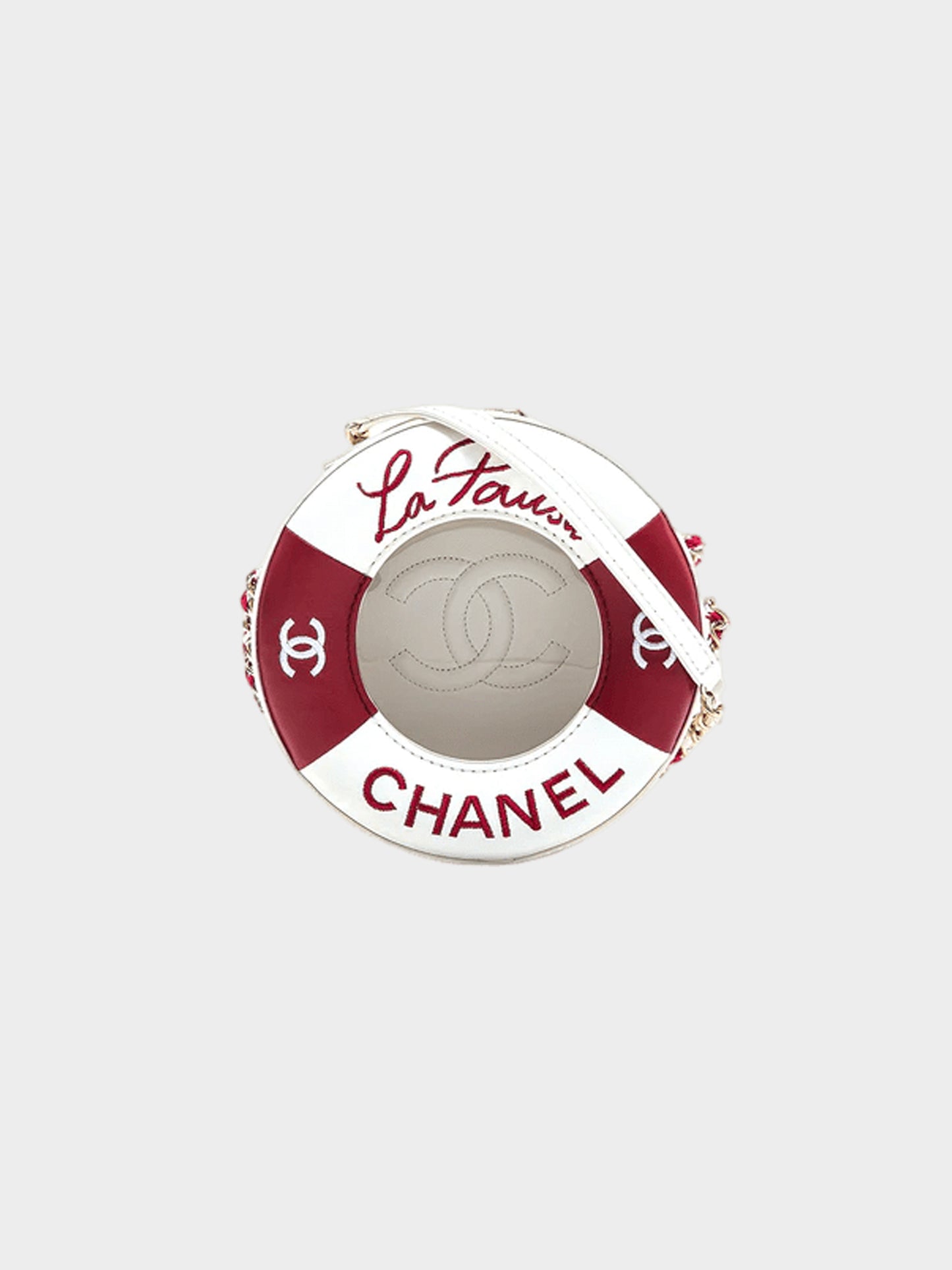 Chanel 2019 Cruise Float White and Red Shoulder Bag