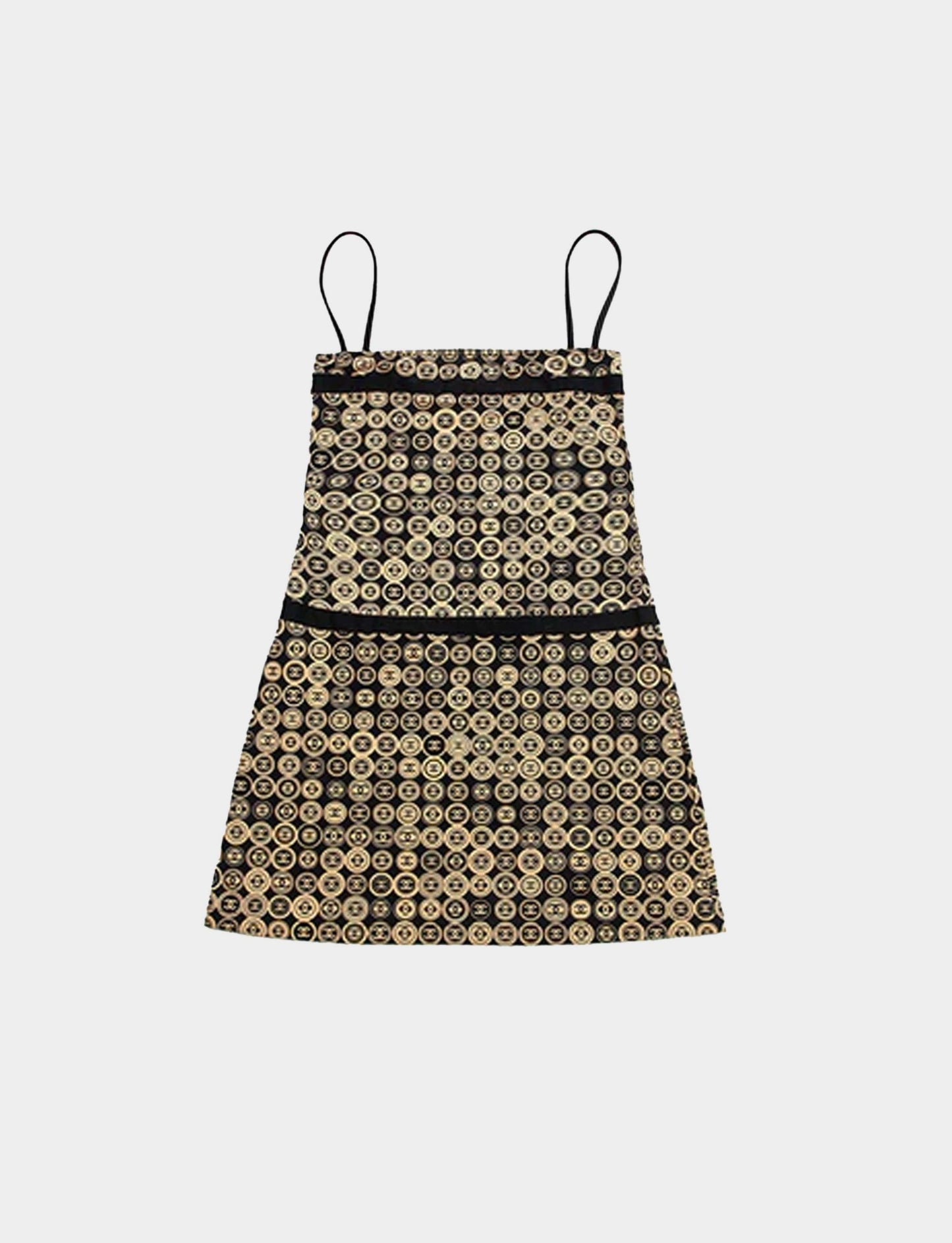 Chanel 2003 AW Coin Gold Pattern Dress