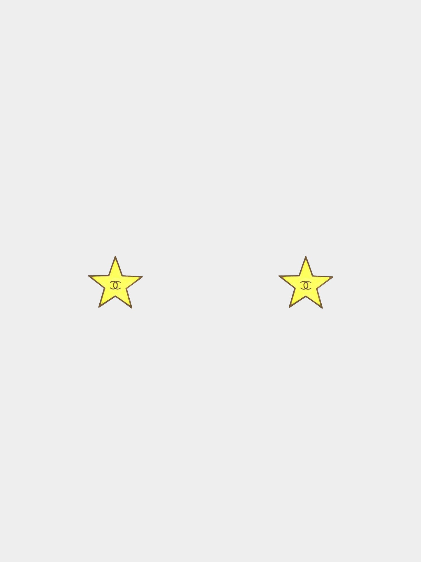 Chanel 2001 Star Earrings Yellow