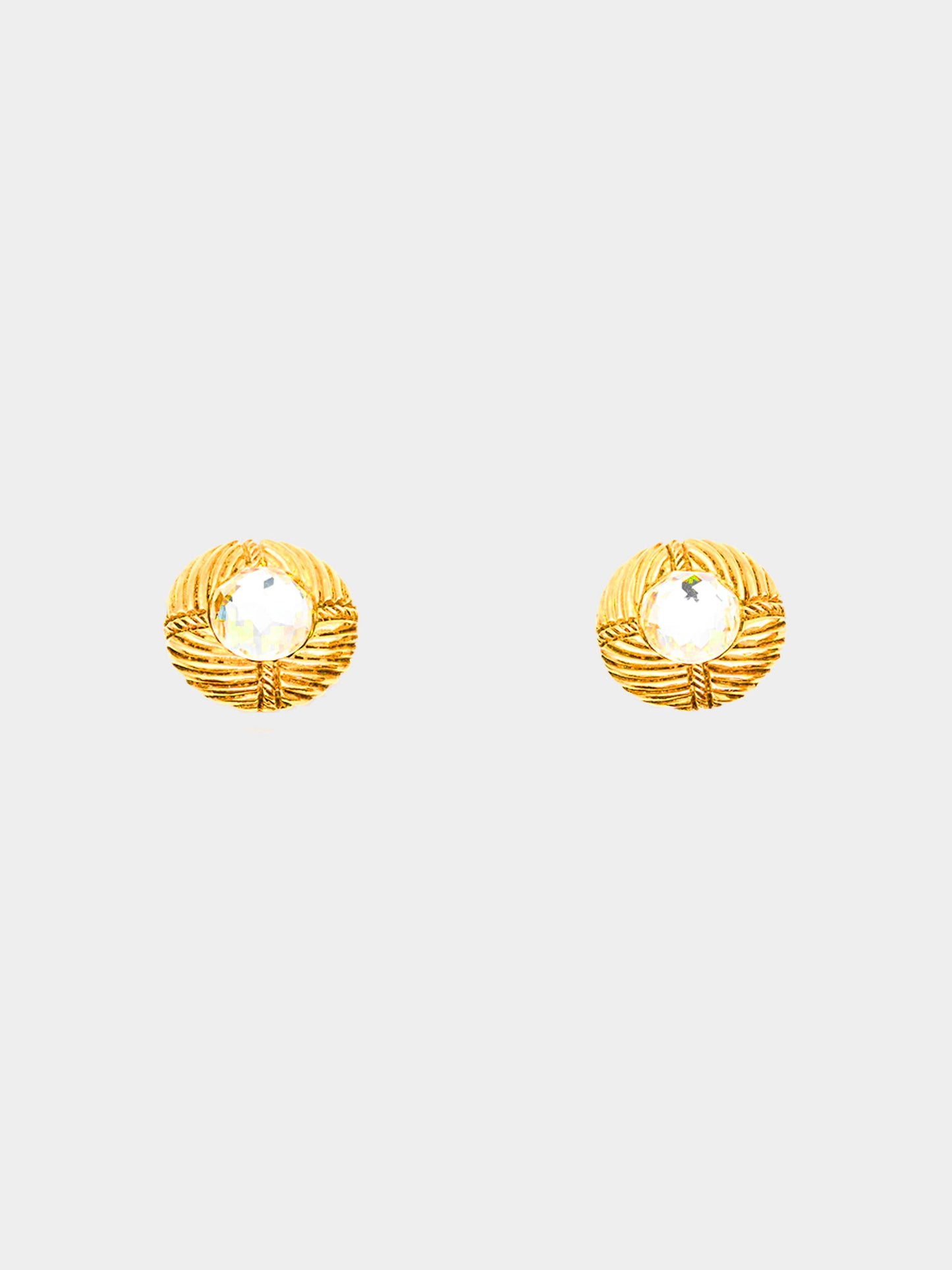 Chanel 1970s Gold Embellished Earrings