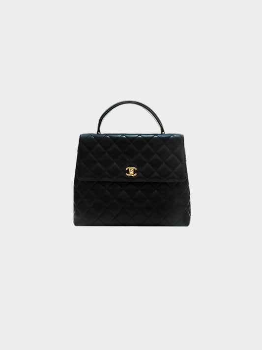 Chanel 1997 Quilted Trapeze Handbag Black