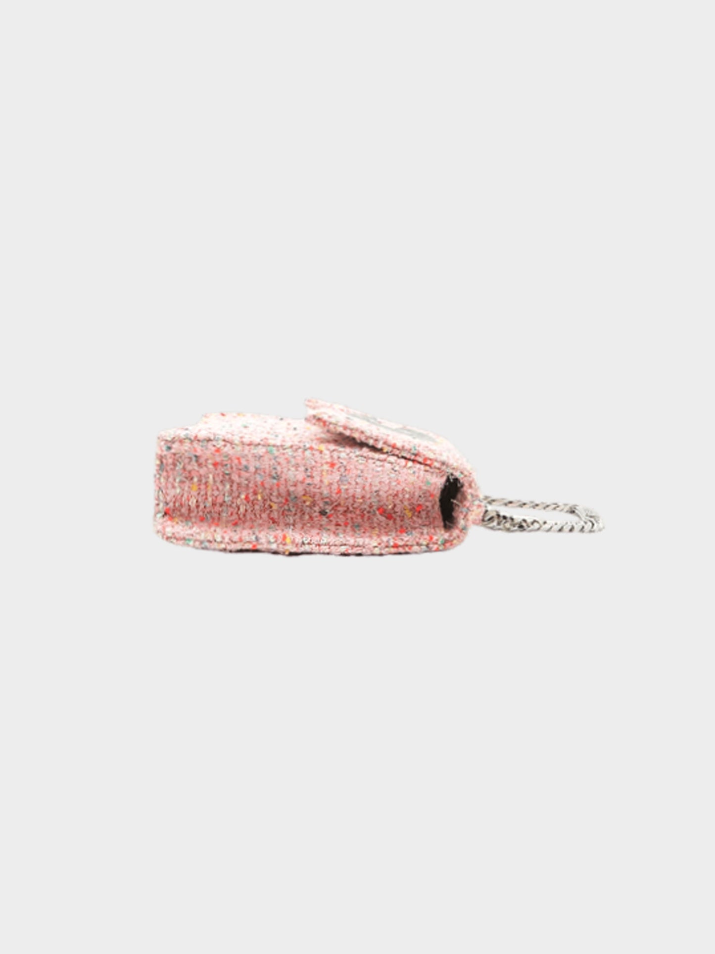 Chanel 1998 CC Patch Flap Tweed Handbag Pink
