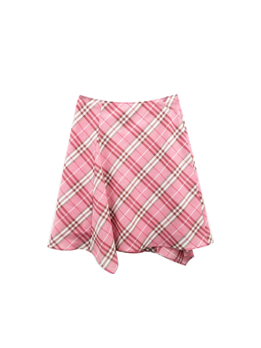 Burberry 2000s Pink Checkered Skirt
