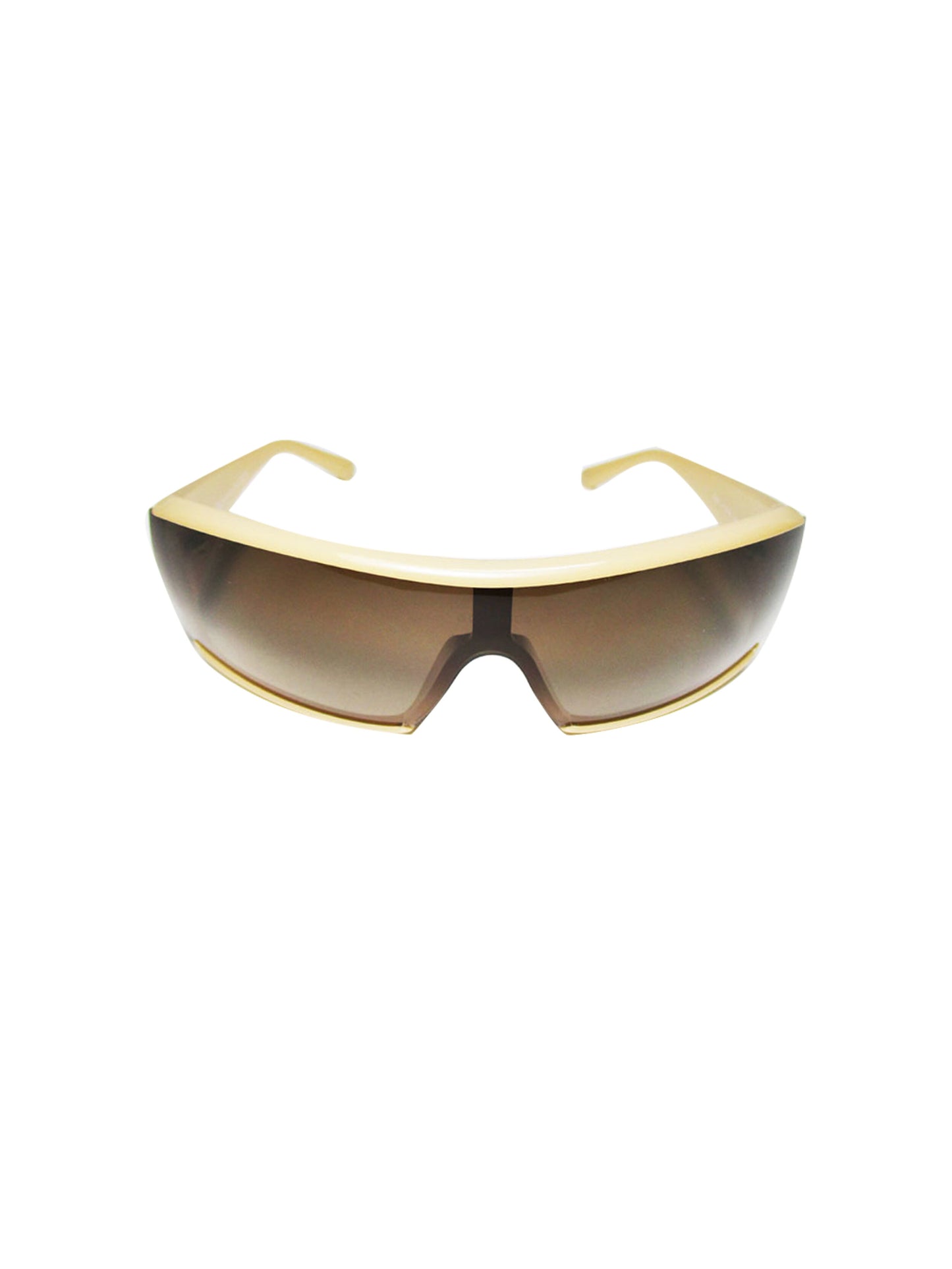 Chanel 2000s Rare Sports Shield Beige Sunglasses