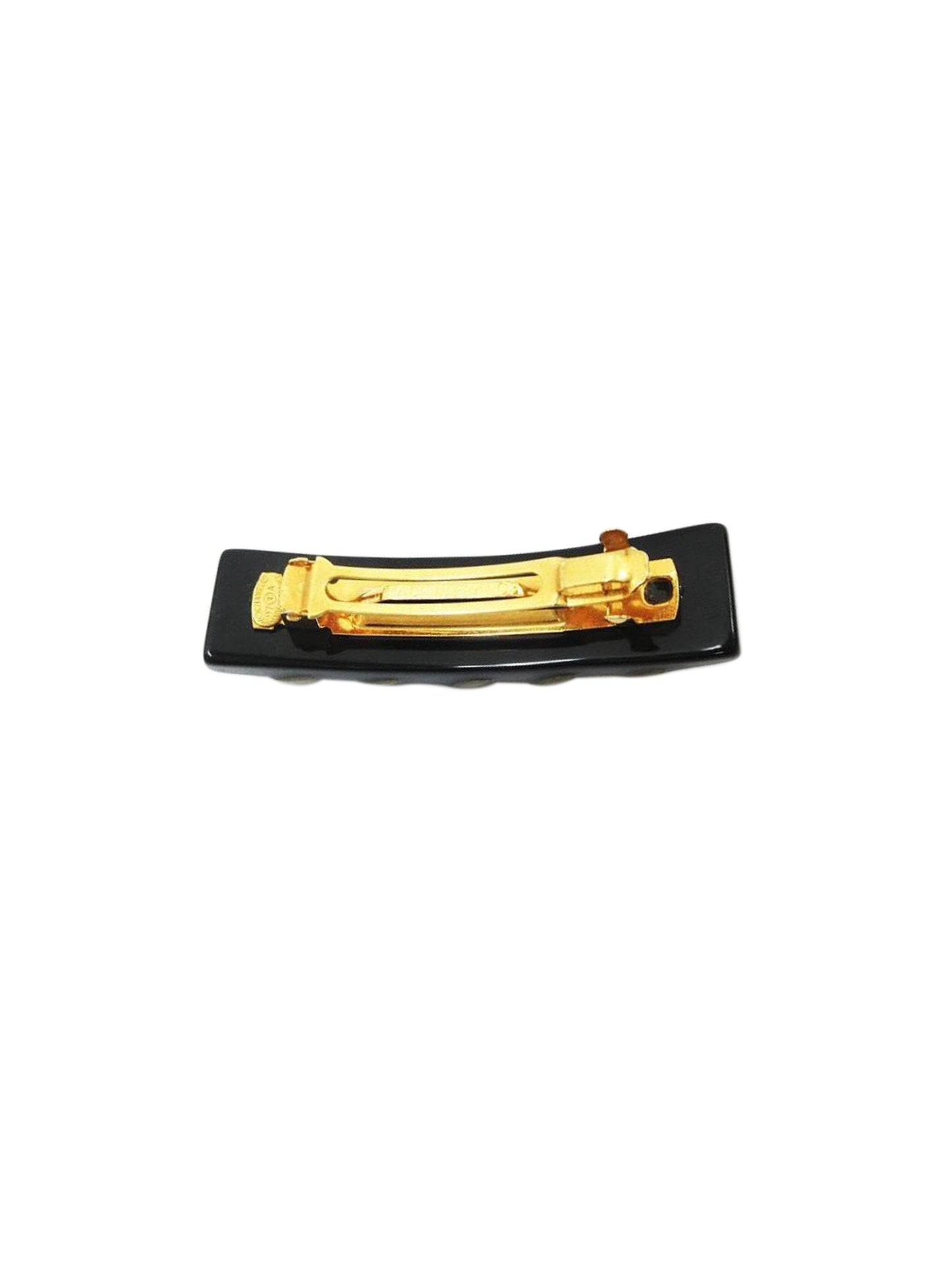 Chanel 2000s Black and Gold Chain Barrette