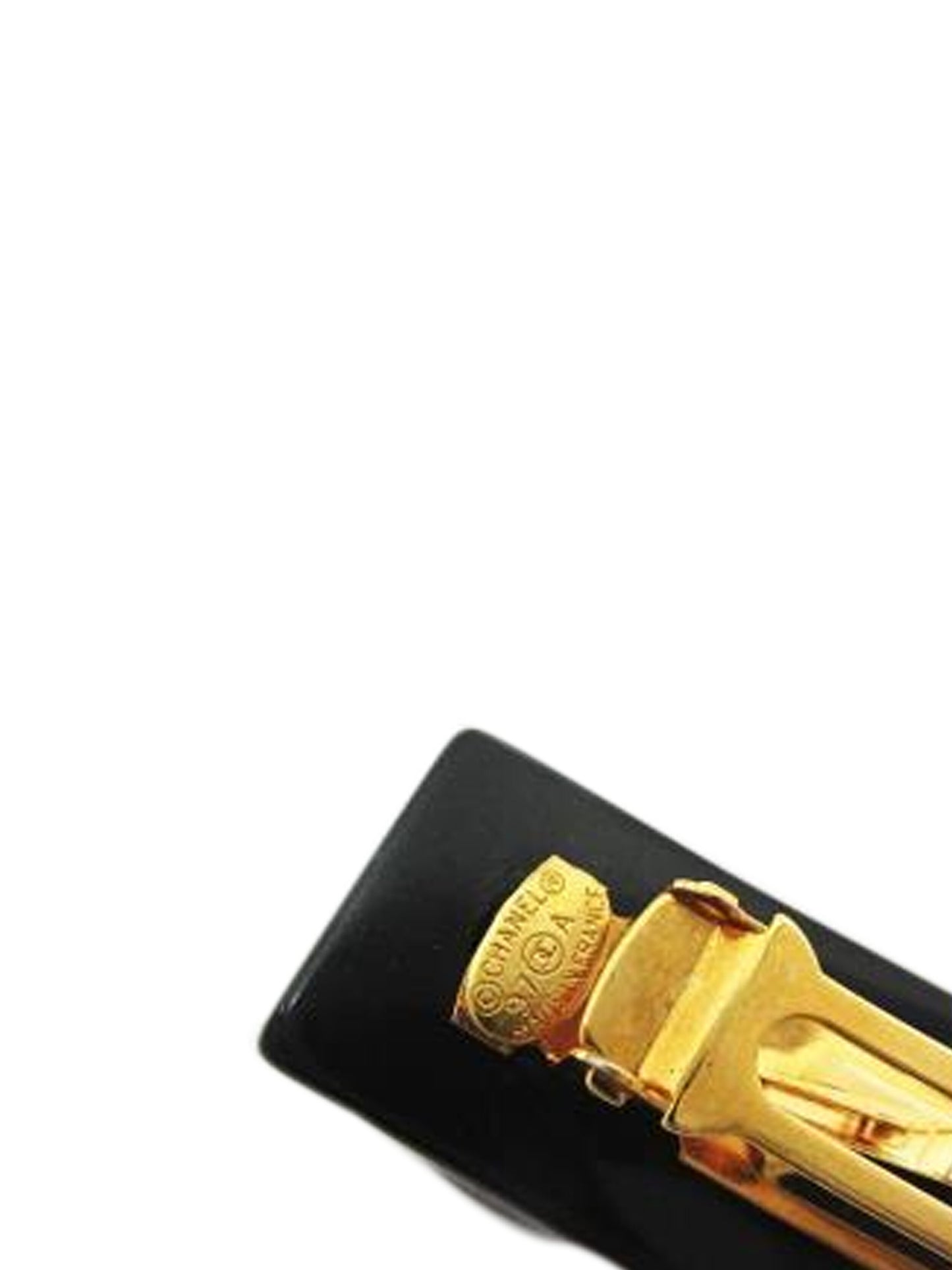 Chanel 2000s Black and Gold Chain Barrette