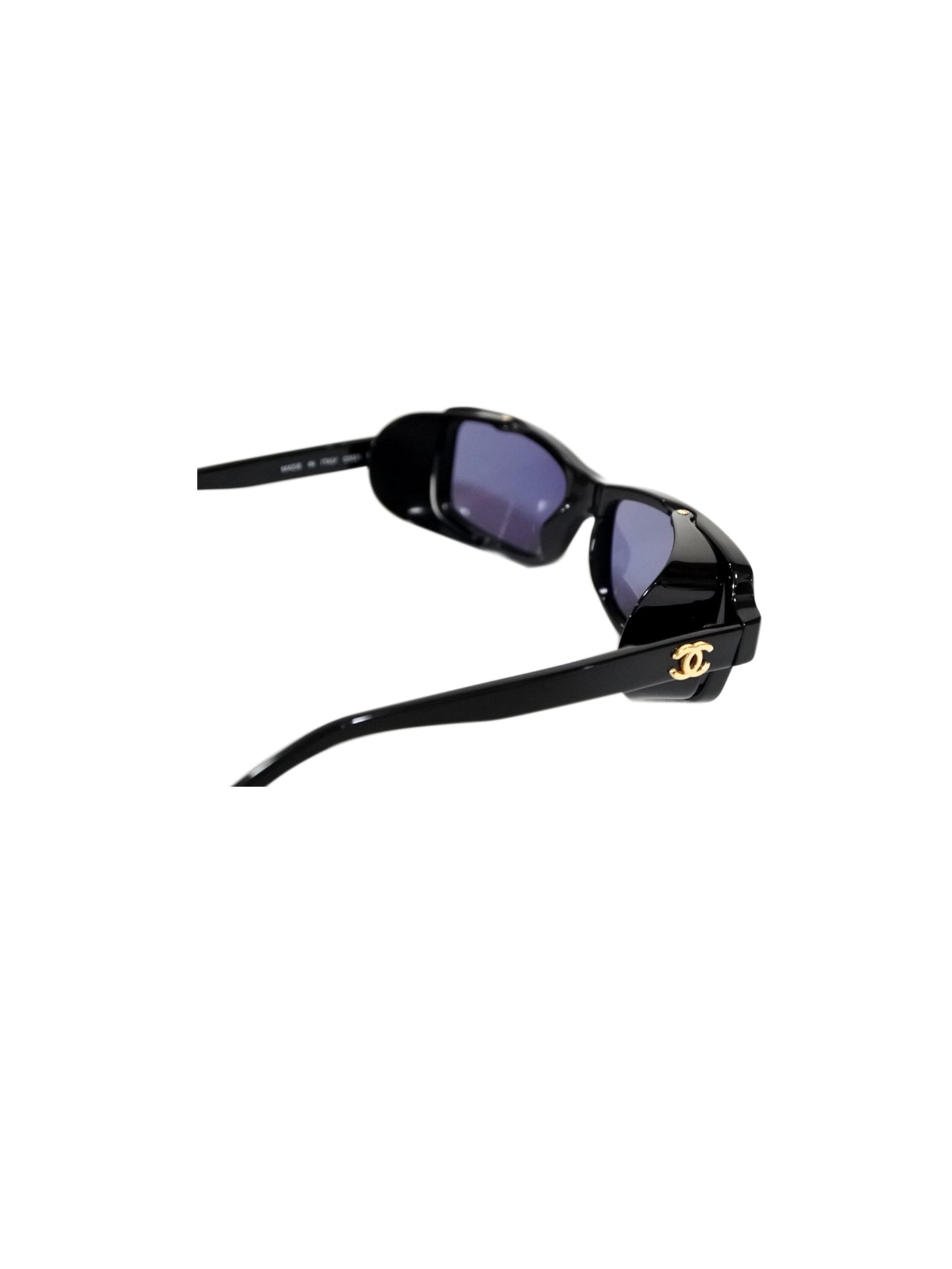Chanel 2000s Black and Purple Rare Visor Sunglasses