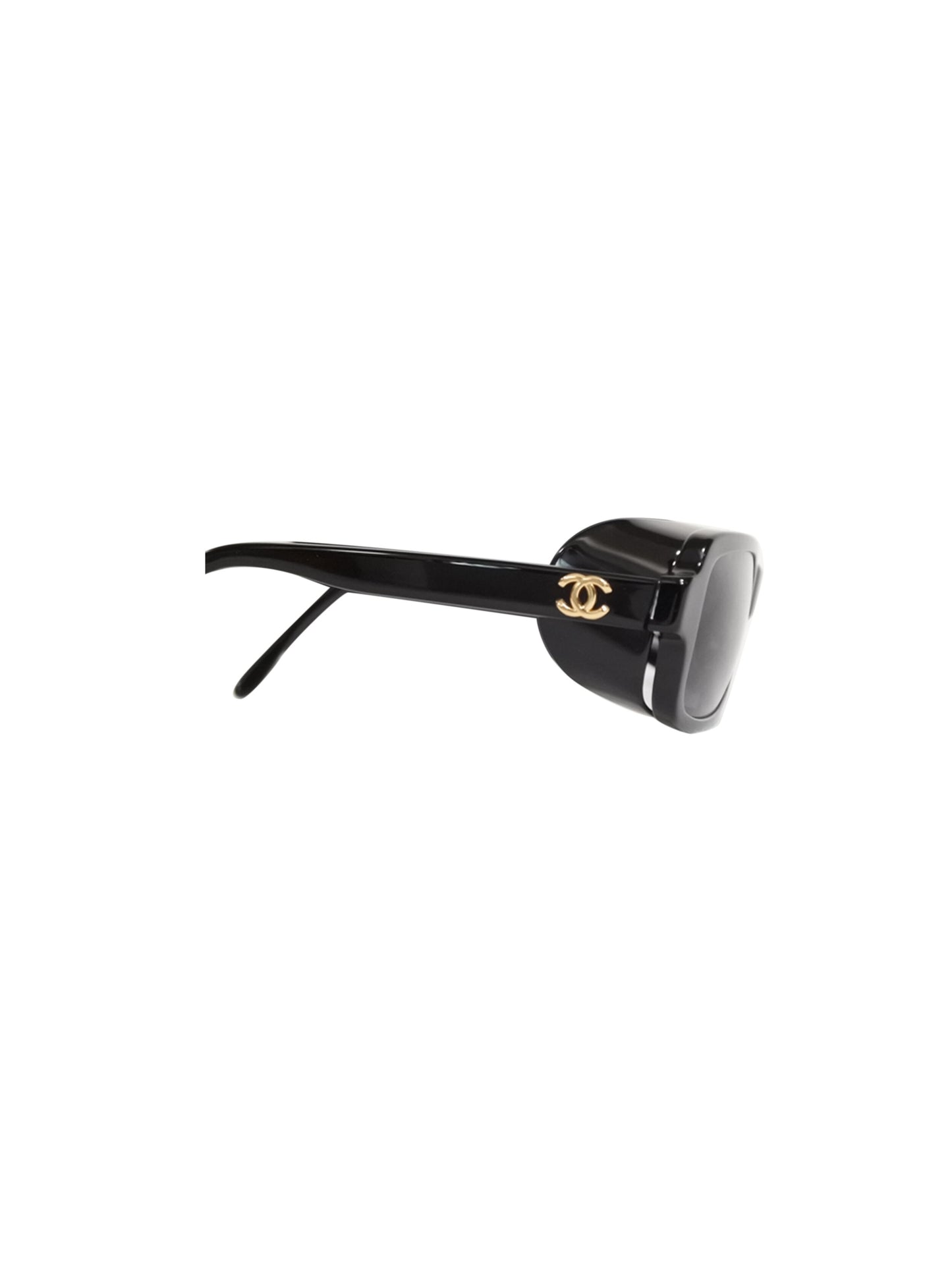 Chanel 2000s Black and Purple Rare Visor Sunglasses