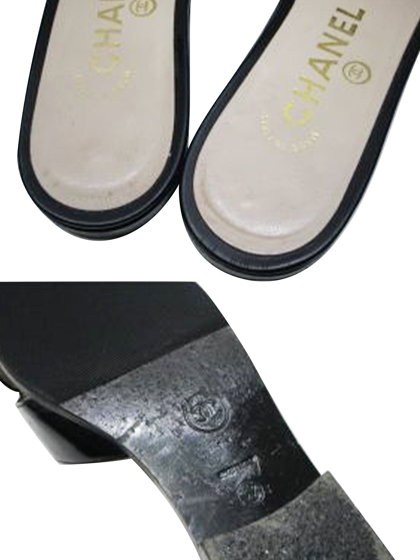 Chanel 2000s Black Leather Sandals