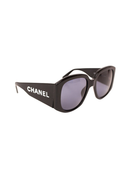 Chanel Rare Purple Tinted Round Black Sunglasses