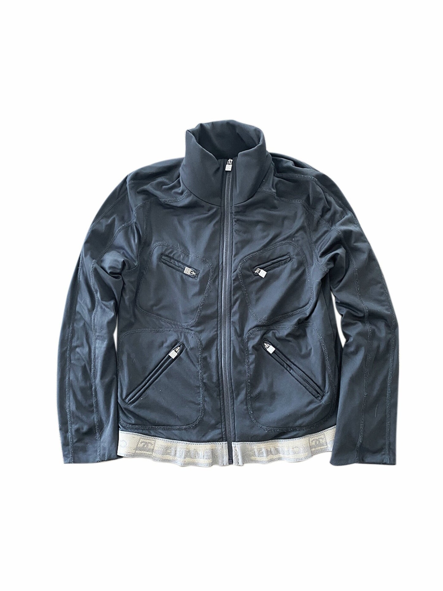 Chanel Sport Black Zip Up Track Jacket