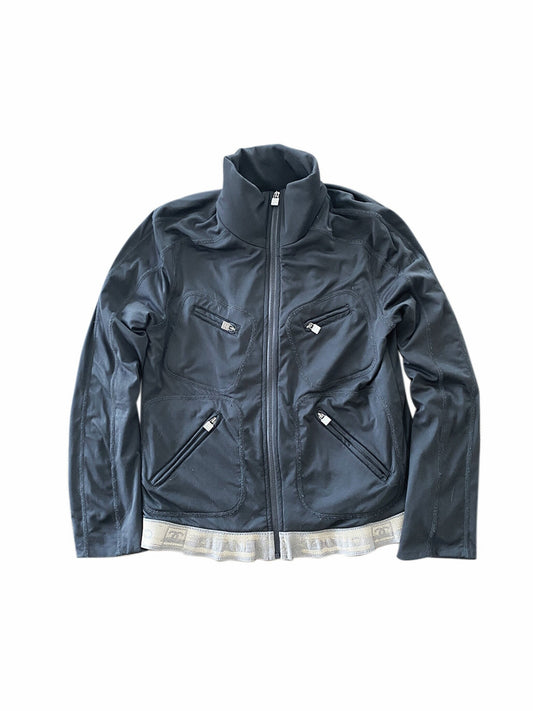 Chanel Sport Black Zip Up Track Jacket