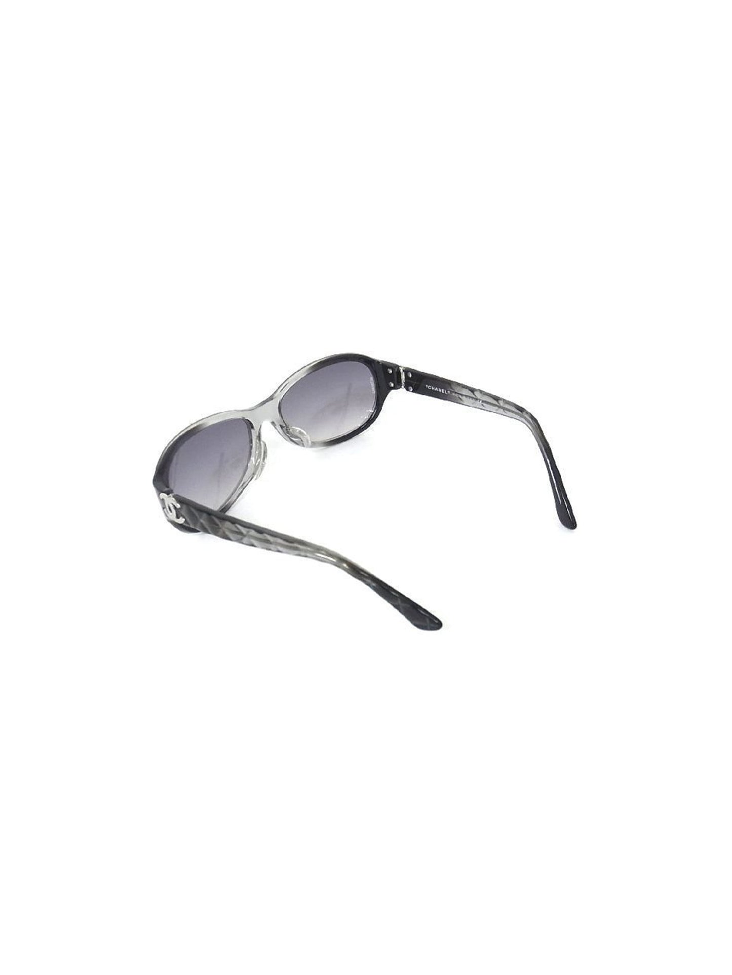 Chanel 2000s Black and White Quilted Sunglasses